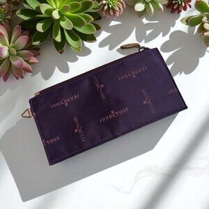 ANUSCHKA Purple Logo Credit Card Wallet NEW NWOT